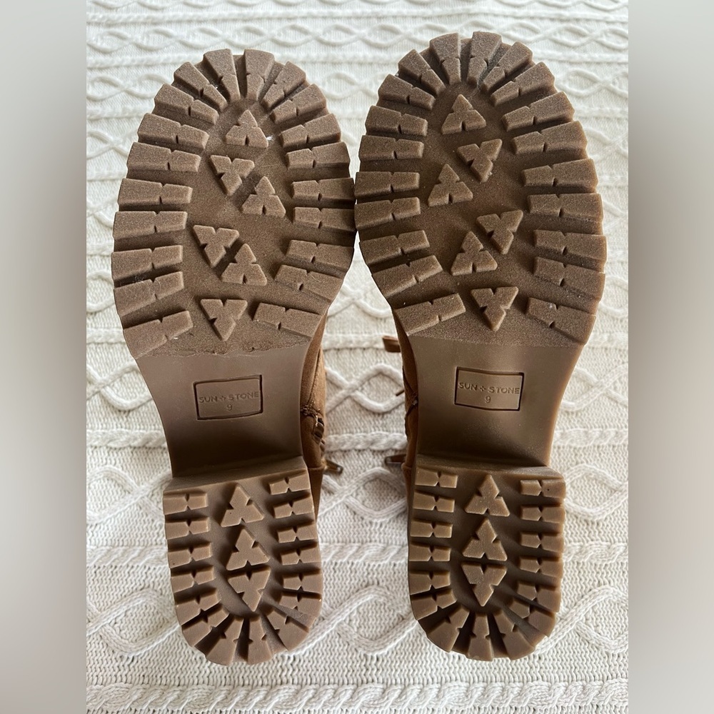 Sun & Stone Caramel Brown Hiking Boots with Heel Women’s size 9 - Picture 5 of 12
